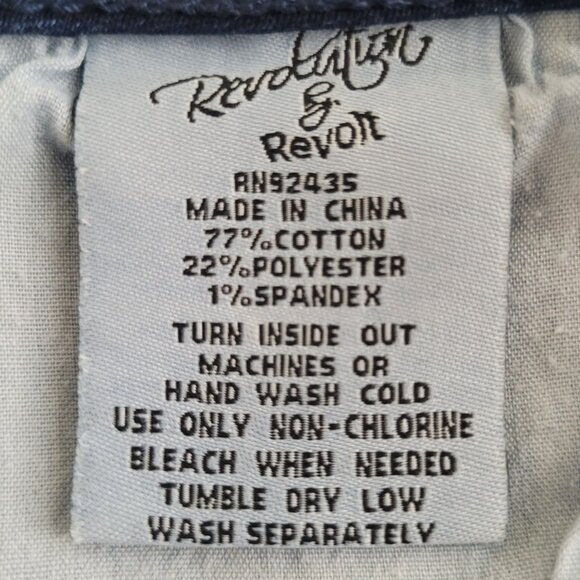 Womens Jeans Blue Dark Wash Distressed Straight Jeans Size 24 Revolution By Revo - Picture 11 of 11